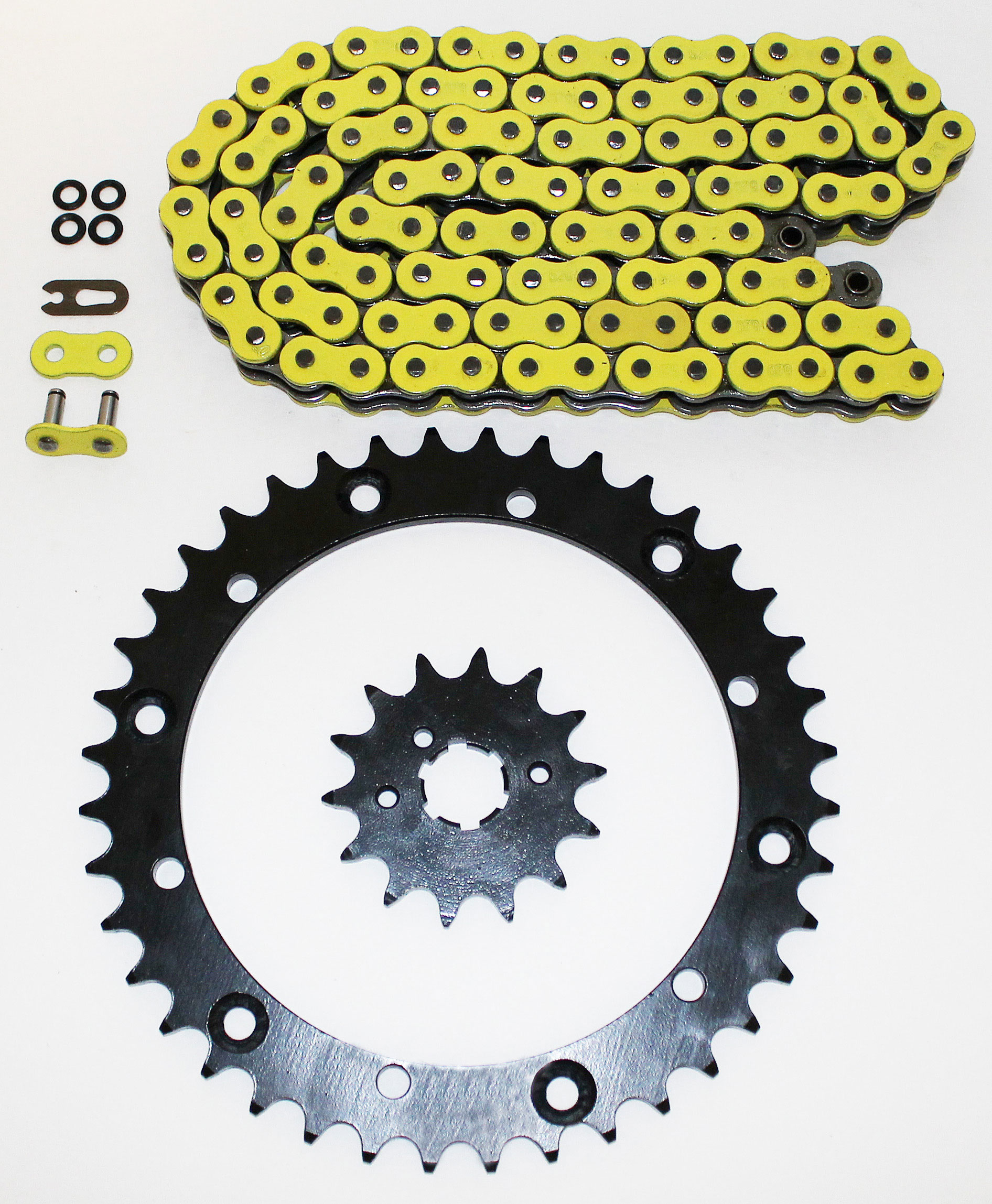 92-94 Yamaha YFM350 350 Warrior Yellow O-Ring Chain & Silver