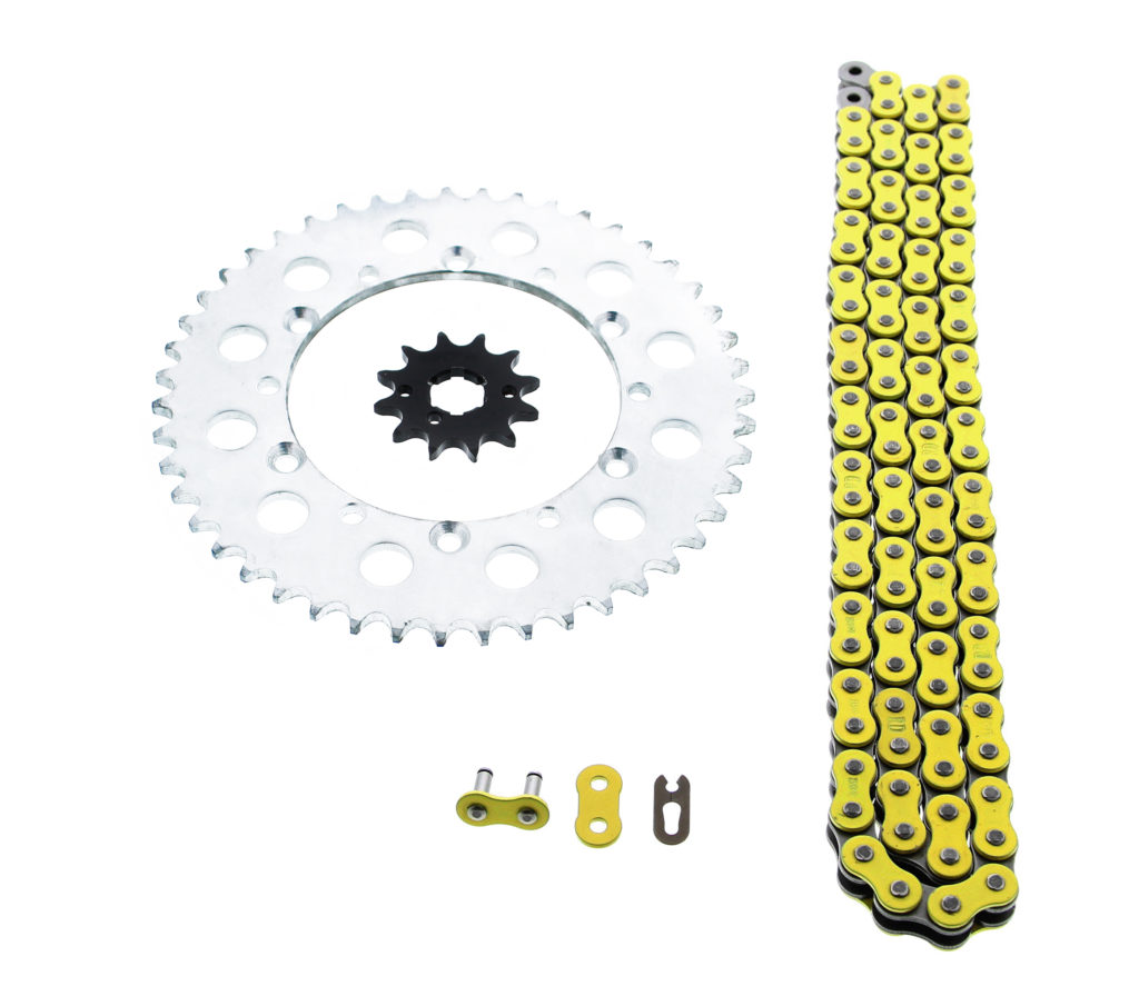 Kawasaki 95-06 KDX200 / 97-05 KDX220 Yellow Chain & Sprocket