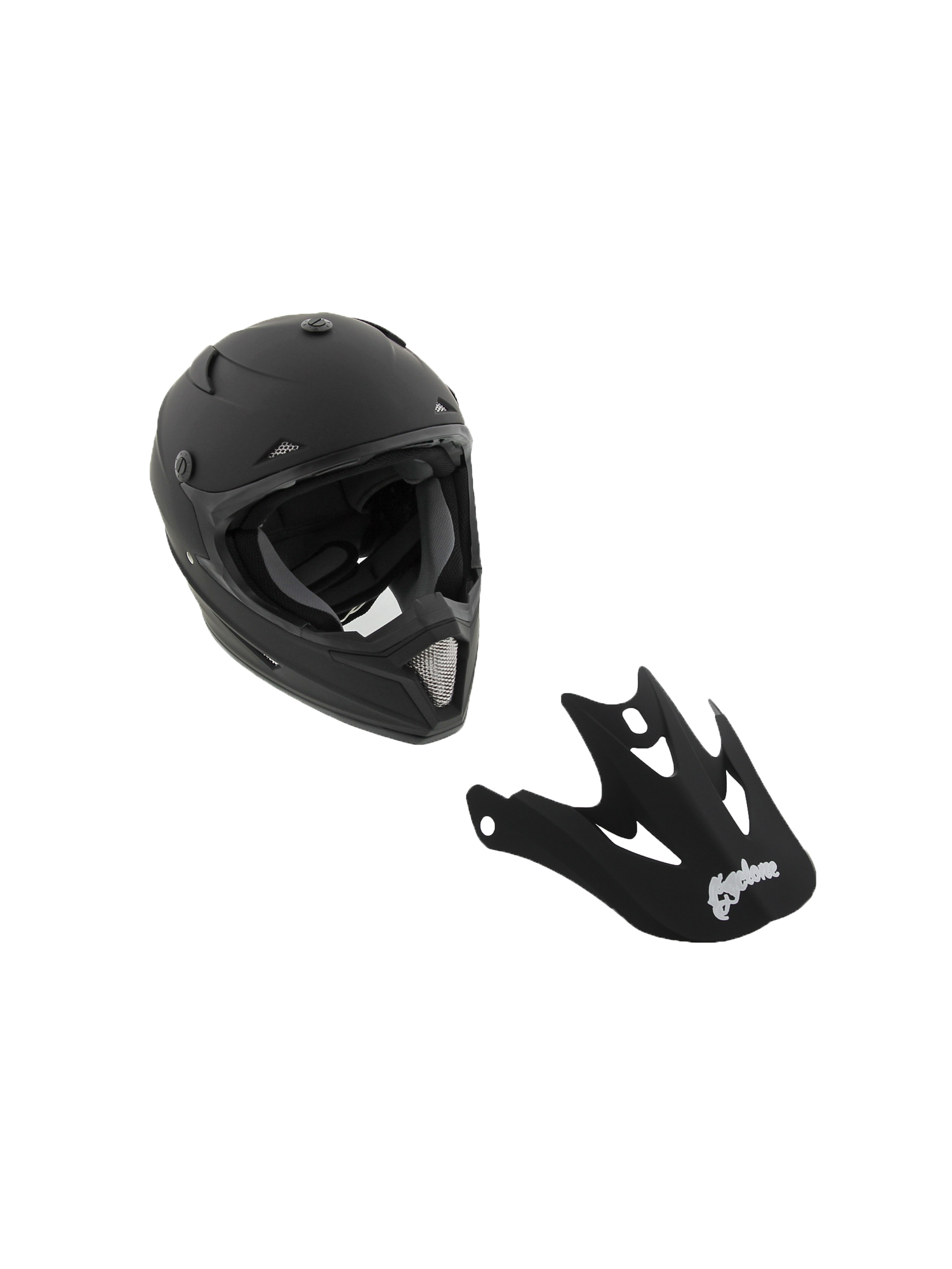 Cyclone ATV MX Motocross Dirt Bike Off-Road Helmet DOT/ECE Approved- Matte Black - Picture 9 of 30