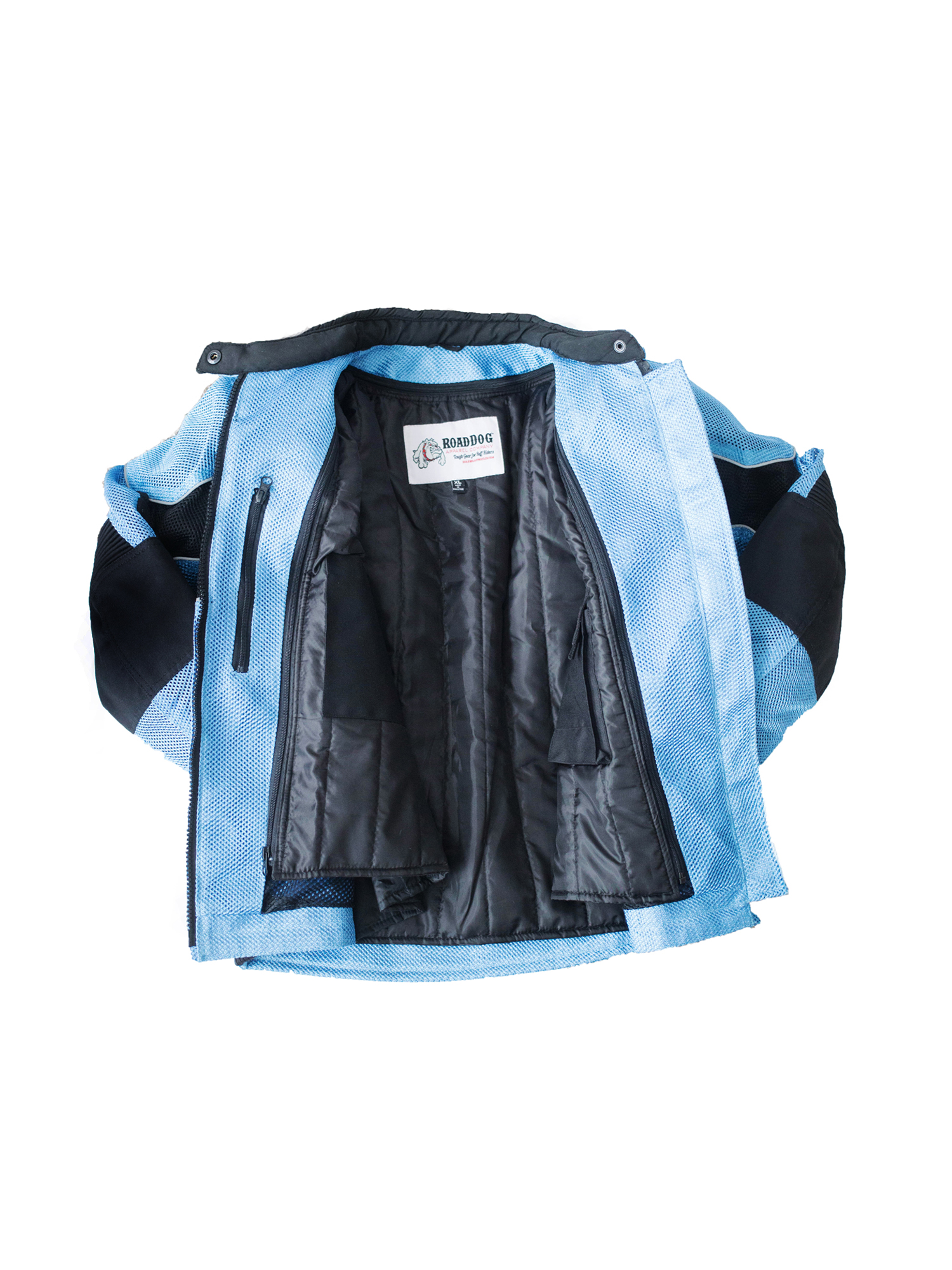 RoadDog Hurricane Mesh Motorcycle Riding Jacket Powder Blue Women's - Picture 8 of 15