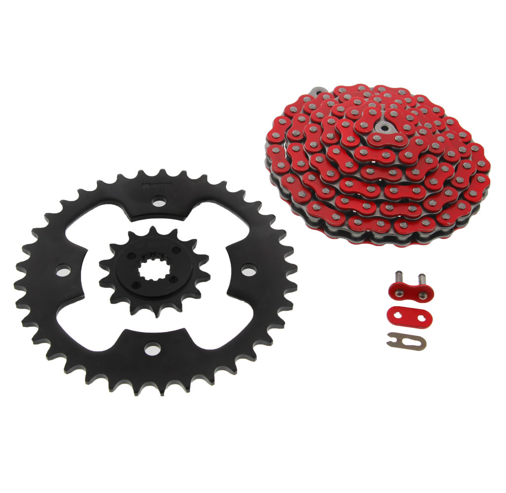 2005-2007 Polaris Predator 500 Blue O-Ring Chain and Black Sprocket 14//37 94L