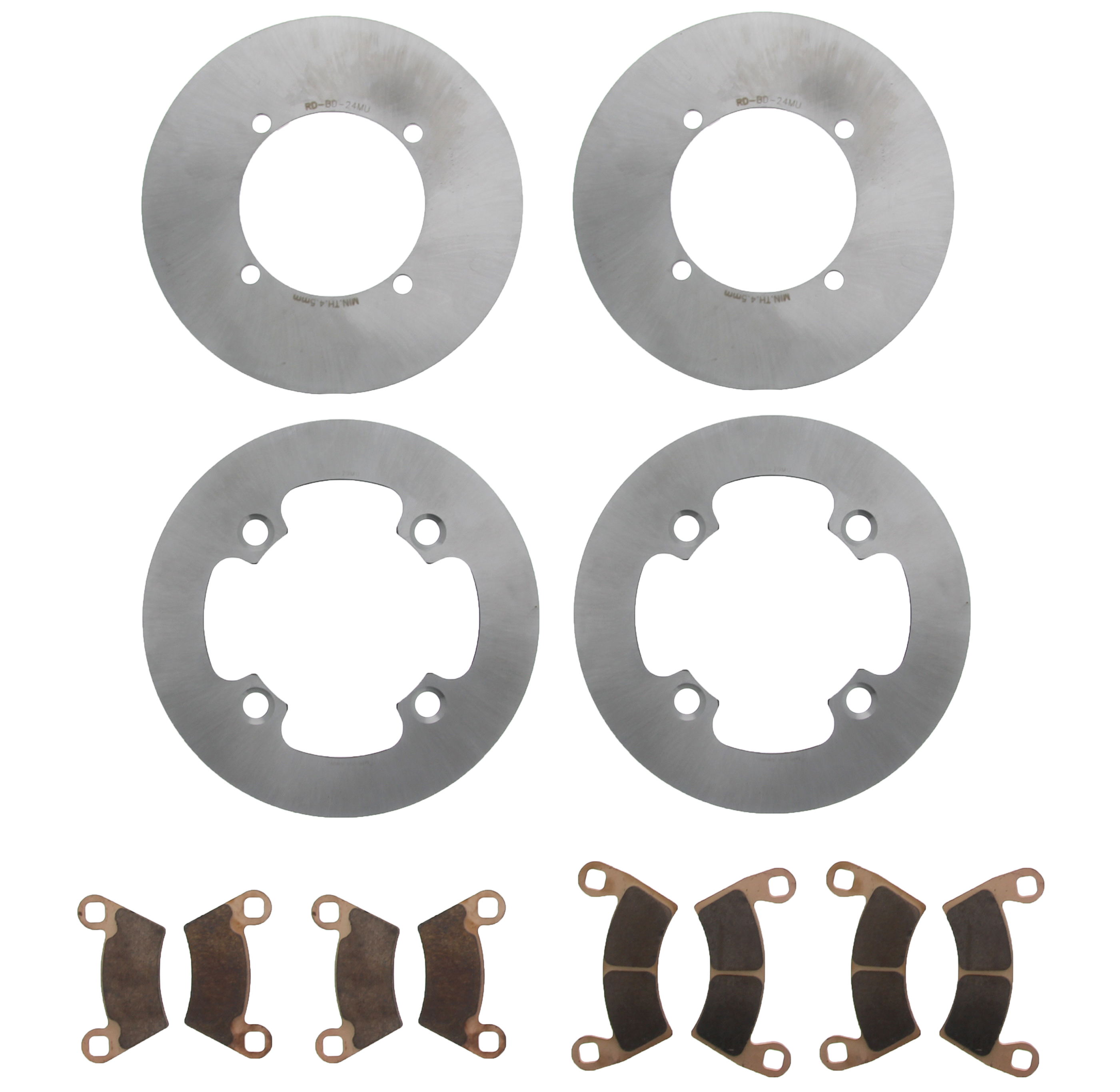 Front MudRat Brake Rotors and Brake Pads 2016 Polaris Ranger Crew XP 900-6 EPS