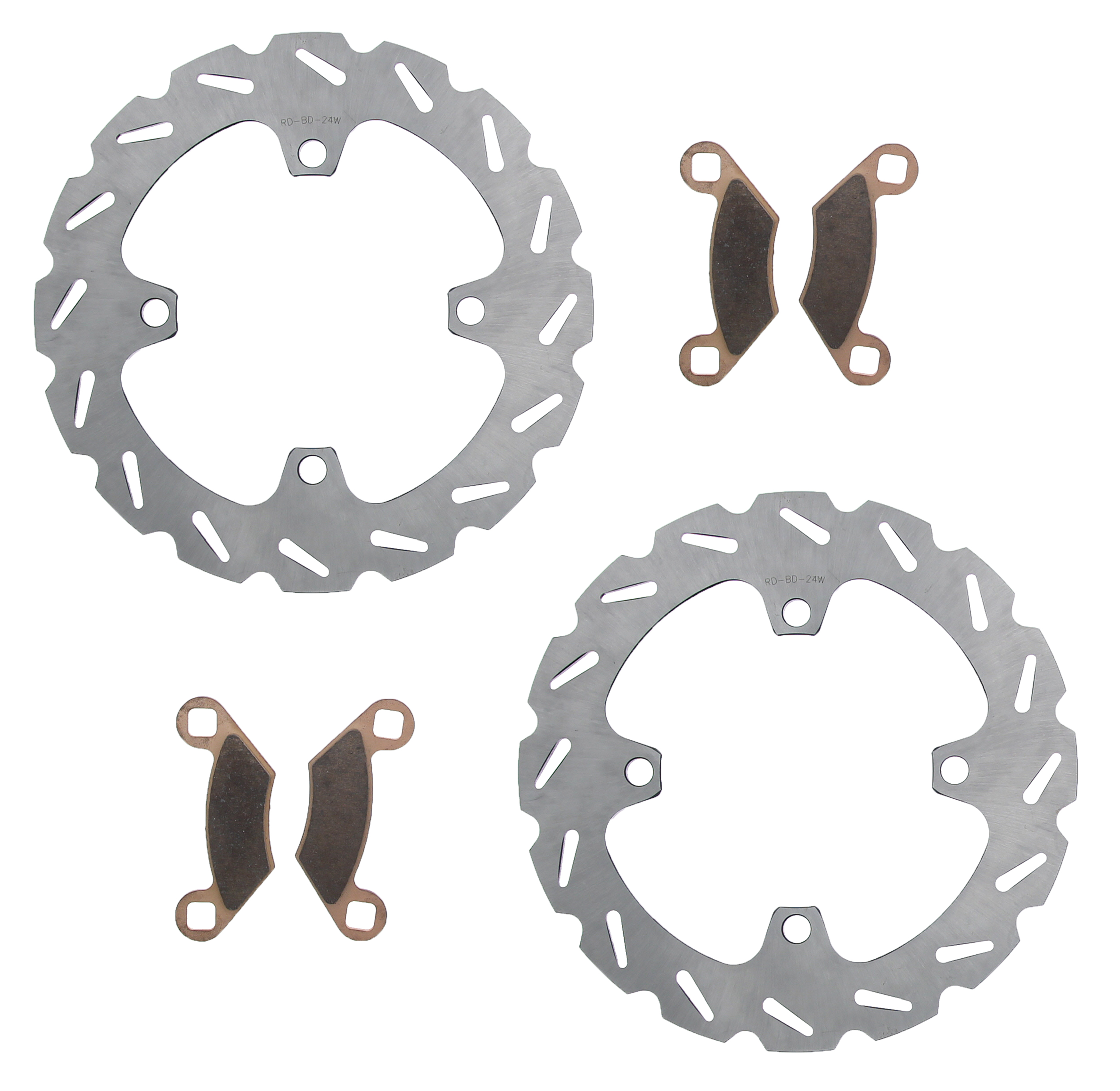 Rear RipTide Brake Rotors Discs and Brake Pads fits 2017 Polaris