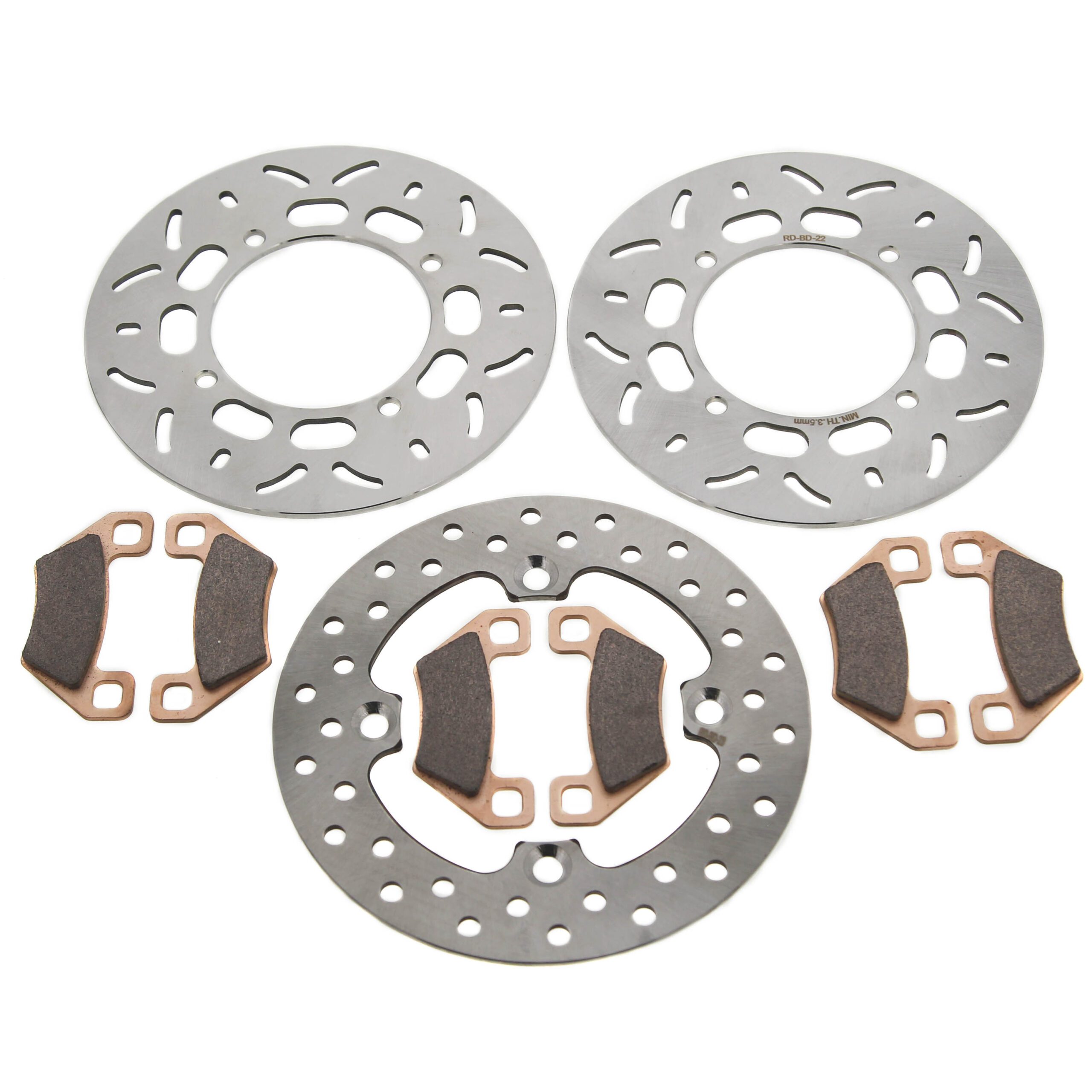 Front & Rear Brake Rotors & Brake Pads fits 2006 Polaris Hawkeye